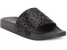 Black Rhinestone Slides