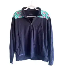 Simply Southern navy blue whale scales popover 1/4 half zip top