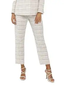 Something Navy Barbie Tweed Trouser in Beige Combo 2