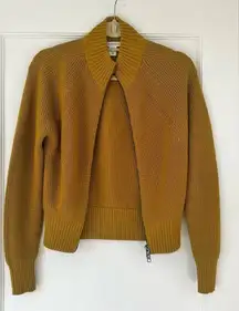 Athleta En‎ Route Full Zip Sweater Cardigan Merino Wool XXS Warm Yellow