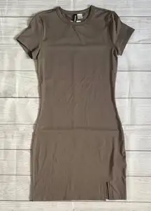H&M Taupe Brown Short Sleeve T-Shirt Dress NWT