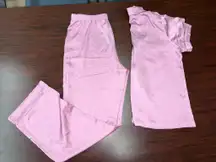 Juicy Couture Pink Satin Two Piece Pajama Sleep Set Size Small