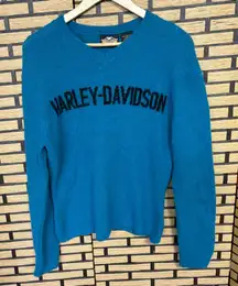 Harley Davidson Teal Wool Blend Sweater Size Small
