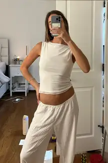 White High Neck Top