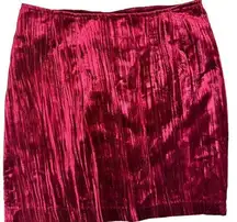 Vintage  Women's Crushed Velvet Mini Skirt Burgundy Size 29