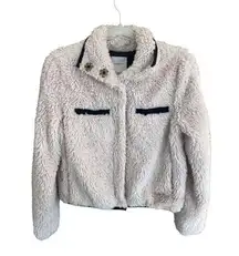 Thread & Supply sherpa faux fur button snap jacket size small