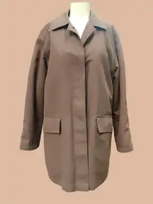 London Fog Coat Mid Classic Chocolate Suit City Brown Rain Trench Lined  Reg 5