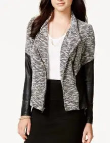 Fiona Faux Leather Marled Blazer Jacket