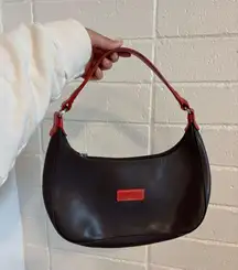 Longchamp vintage vinyl mini shoulder bag in brown