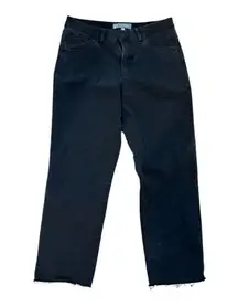 Wit & Wisdom Luxe Touch Girlfriend denim Raw hem Jean Black wash size 10 EUC
