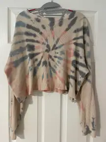 Waffle Crop Tie Dye Pullover 