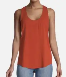 Theory Racer Tank in Burnt Orange Silk Size M