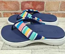 VB Cloud By Vera Bradley Sandal Size 8 Cabana Striped Print Flip Flop NWT