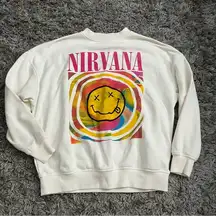 White Nirvana Oversized Crewneck Sweatshirt hoodie size small