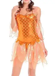 Golden dragon costume dress w armbands