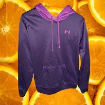 Under Armour 2 Tone Purple Hooded‎ Sweatshirt with Front Logo Size Small