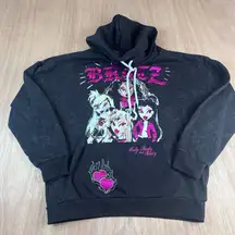 Bratz Hoodie Womens Medium Black Graphic Sweatshirt 2000s Y2K Retro Dolls
