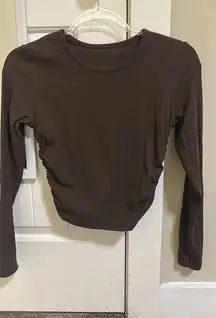 Lululemon brown ribbed cropped long sleeve shirt 