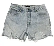 Vintage Bill Blass Jean Shorts Women's Size 14 Cutoffs Thrashed Light Wash Denim