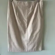 Bagatelle Light Cream Faux Leather A-Line Pencil Straight Skirt Size 8