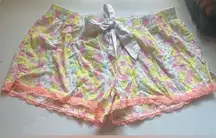 Victoria's Secret Floral Print Lace Lounge Shorts size xs