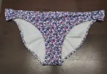 Jessica Simpson NWT Size Large Purple Pink Floral Swimwear Bikini Bottom