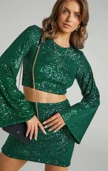 Green Sequin Set