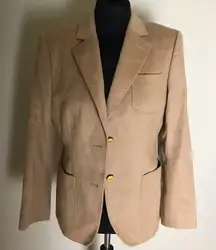 Brooks Brothers Petite Tan Blazer with Gold Buttons