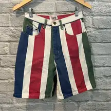 Vintage 80’s 90’s Sotanza Colorblock Stripe Cotton Shorts 26” (7/8)