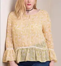 Kori America “Cuddle With Me” Sheer Boho Blouse