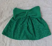Green Shein Strapless Flowy Top