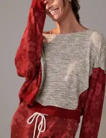 Anthropologie Saturday Sunday Flora Printed‎ Sweatshirt Oversized Dolman Size S