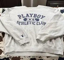 Womens Playboy Gray Athletic Club Sweatshirt Oversized Size Medium fit Large XL