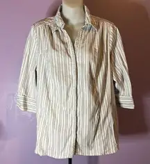 Just My Size Button Down Casual Blouse 3/4 Button Sleeve Size XXL