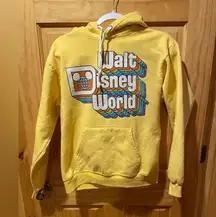 Walt Disney world vintage yellow pullover hoodie retro unisex size S