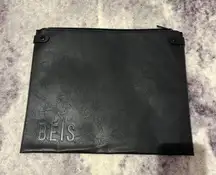 Beis Black Leather Laptop Sleeve