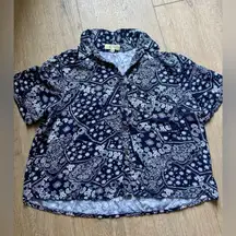 Paisley button up blouse