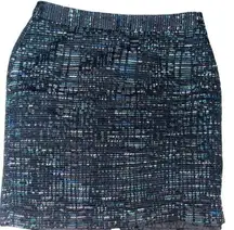 Loft  Tweed Blue Mini Skirt