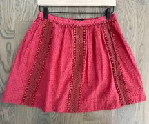 J. Crew Swiss Dot Pom-Pom Skirt in Dusty Pomegranate Red Size 4