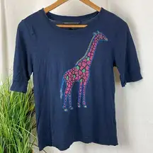 Marc Jacobs Marc Jacob’s Blue Short Sleeve Giraffe Graphic Print Tee T Shirt L