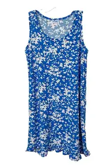 NEW Draper James Women's Floral Ruffle Sleeveless Nightie Blue White Medium