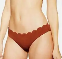 Topshop Textured Scallop Bikini Swim Bottom Rust Brown US Size 8