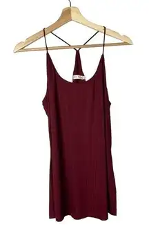 Boutique Miss Love Burgundy Red Textured Tank Top S