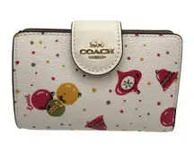 Coach  Medium Corner Zip Wallet with Ornament Print