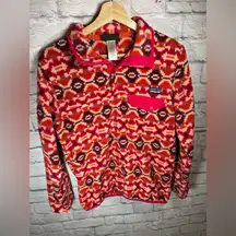 Patagonia Synchilla Snap-T Pullover Sweater Aberdeen Berry Jewel Print Women's S