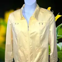Studio works buttercup yellow zip up lined windbreaker jacket.ntn