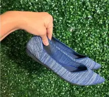 Rothy’s The Point Ballet Flat Indigo Heather Womens Sz 7