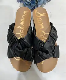 Sam Edelman Ruched‎ Slide Sandals Comfortable Slip On Black Size 8.5