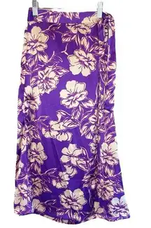 Japna NWT  Satin Faux Wrap Floral Midi Skirt