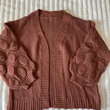 Boutique Women's Knit Cardigan Sweater in Rust